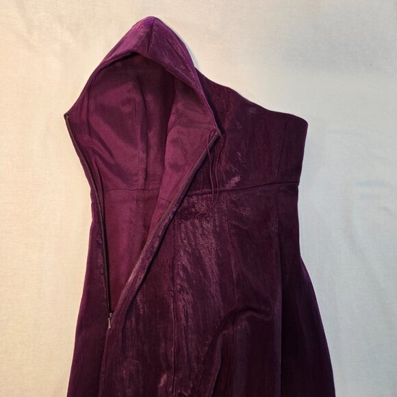 JASMINE DI MILO Old Money Silky Plum One-Shoulder Bodycon Mini Dress Size US 4. - Picture 8 of 17
